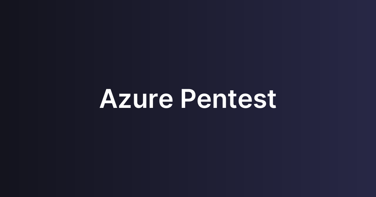 Azure Pentest