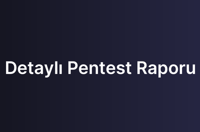 Detaylı Pentest Raporu