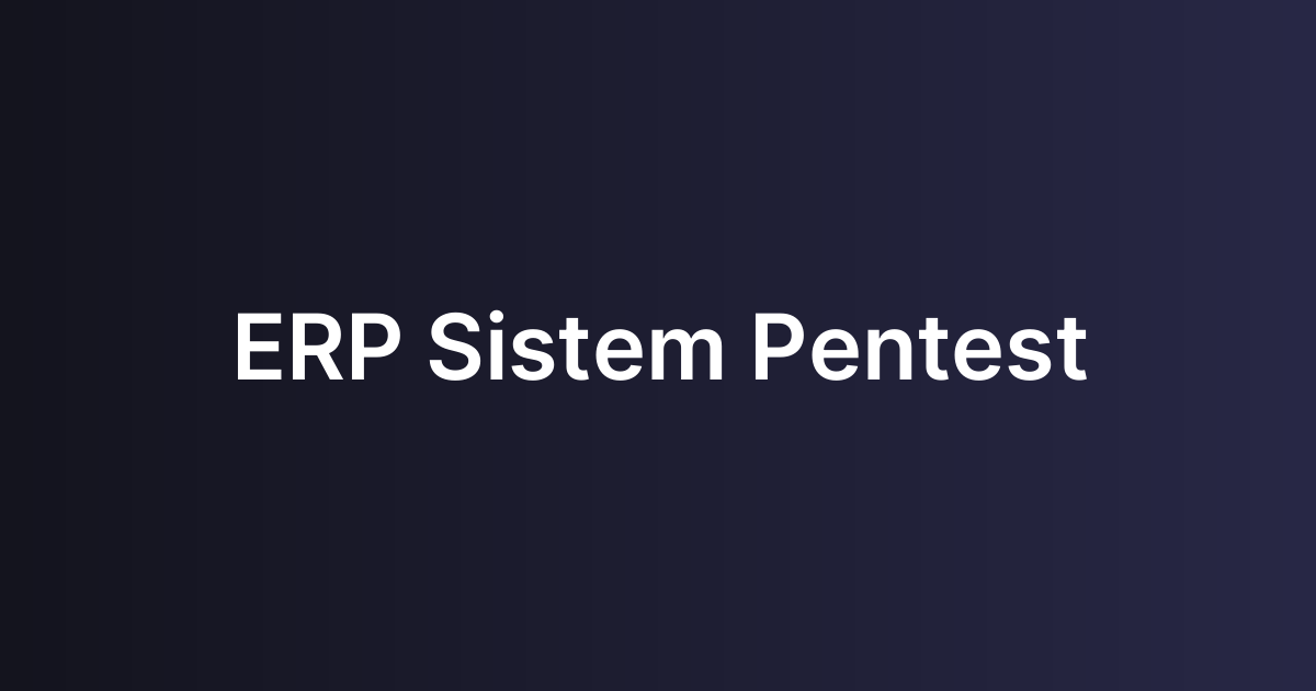 ERP Sistem Pentest