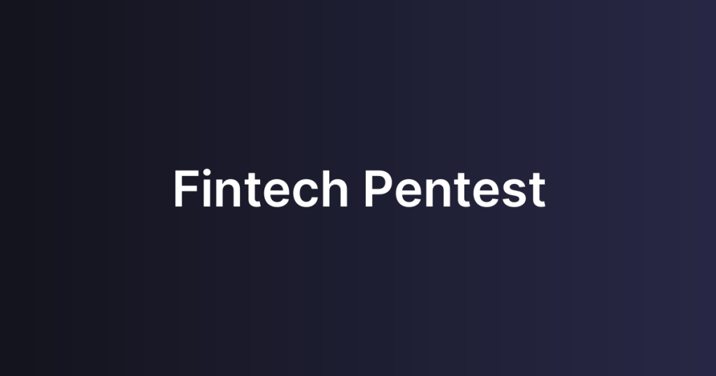 Fintech Pentest