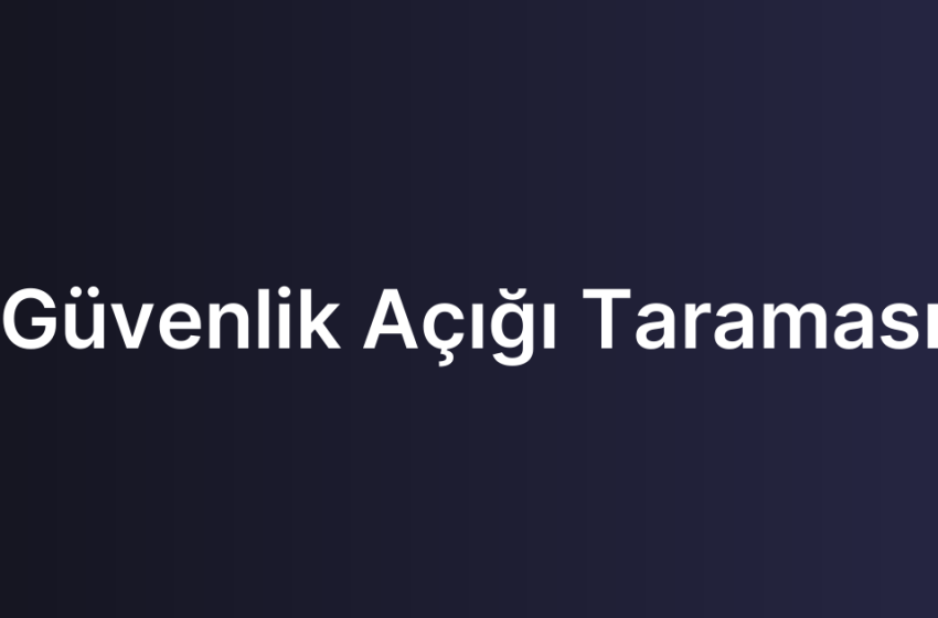 Güvenlik Açığı Taraması