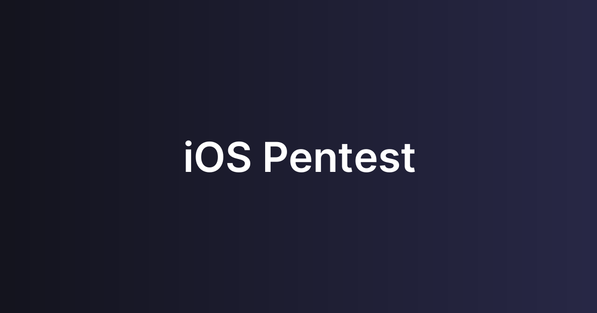 iOS Pentest