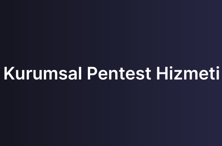Kurumsal Pentest Hizmeti