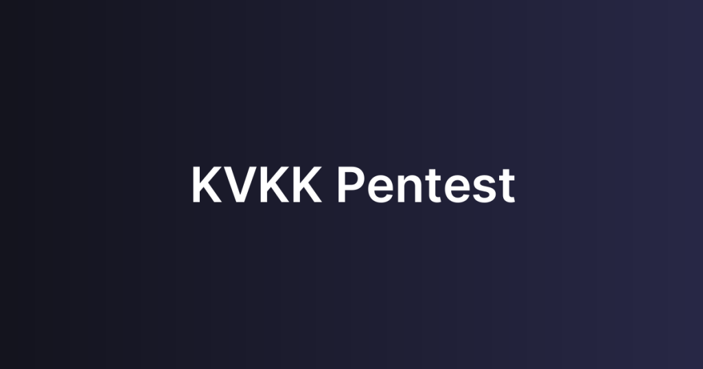 KVKK Pentest