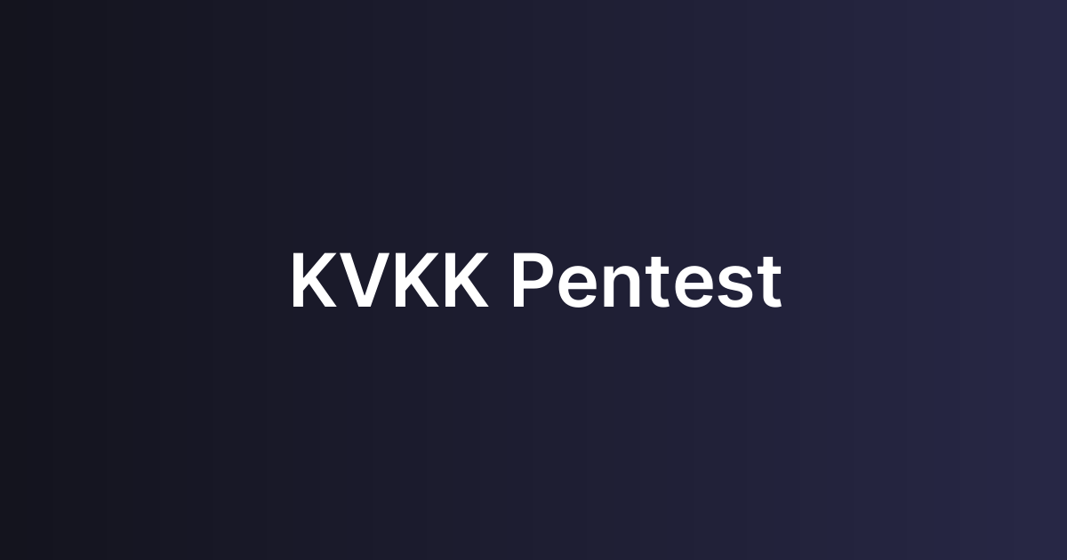 KVKK Pentest