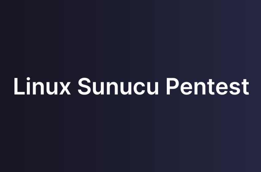 Linux Sunucu Pentest