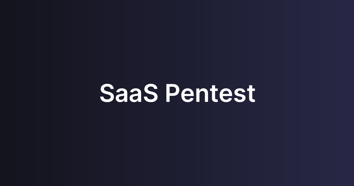 SaaS Pentest