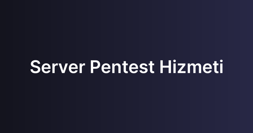 Server Pentest Hizmeti