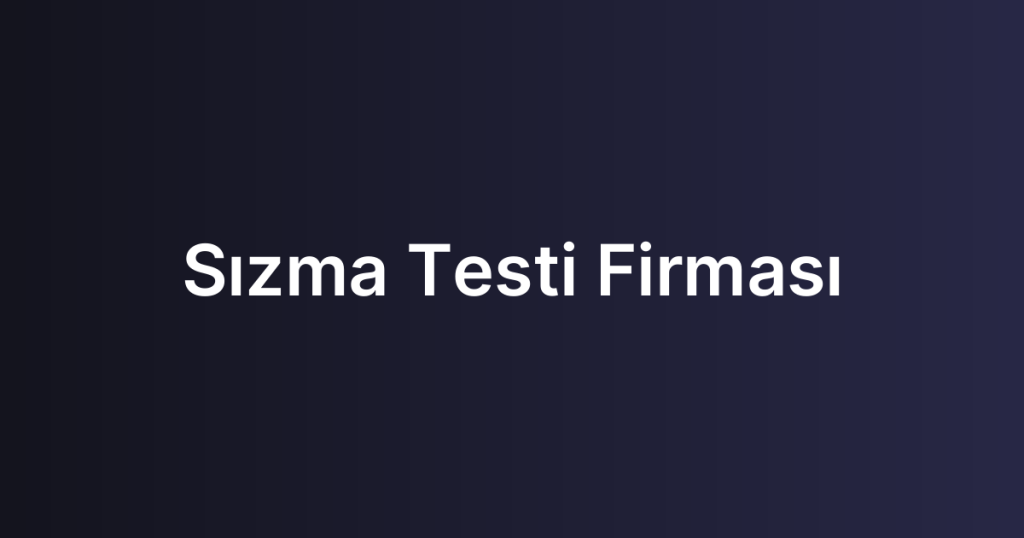 Sızma Testi Firması