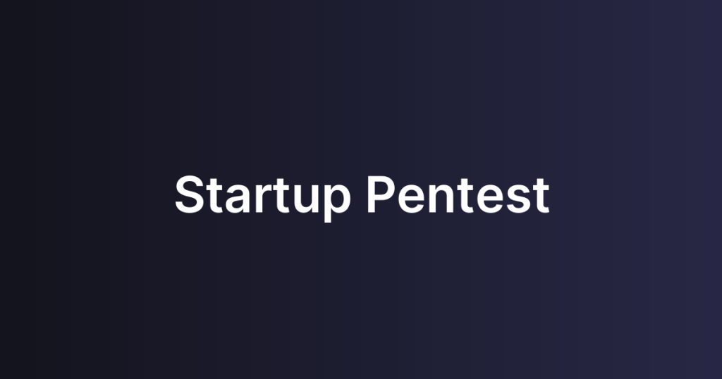 Startup Pentest