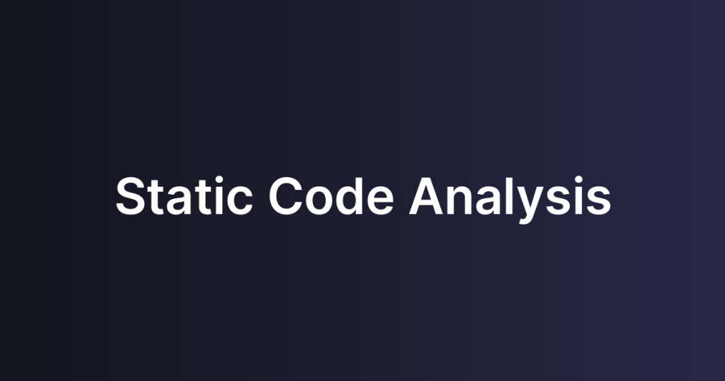 Static Code Analysis