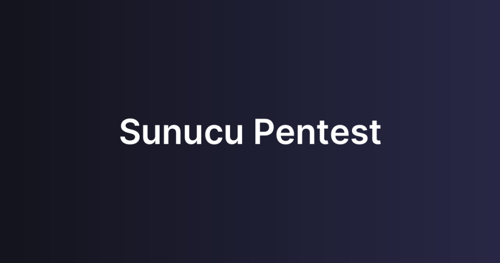Sunucu Pentest