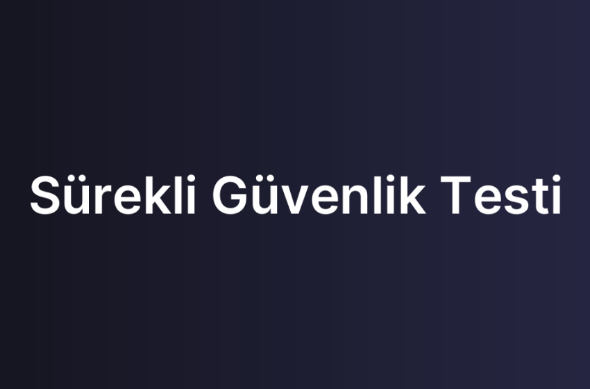 Sürekli Güvenlik Testi