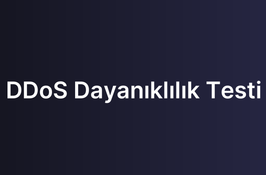 DDoS Dayanıklılık Testi