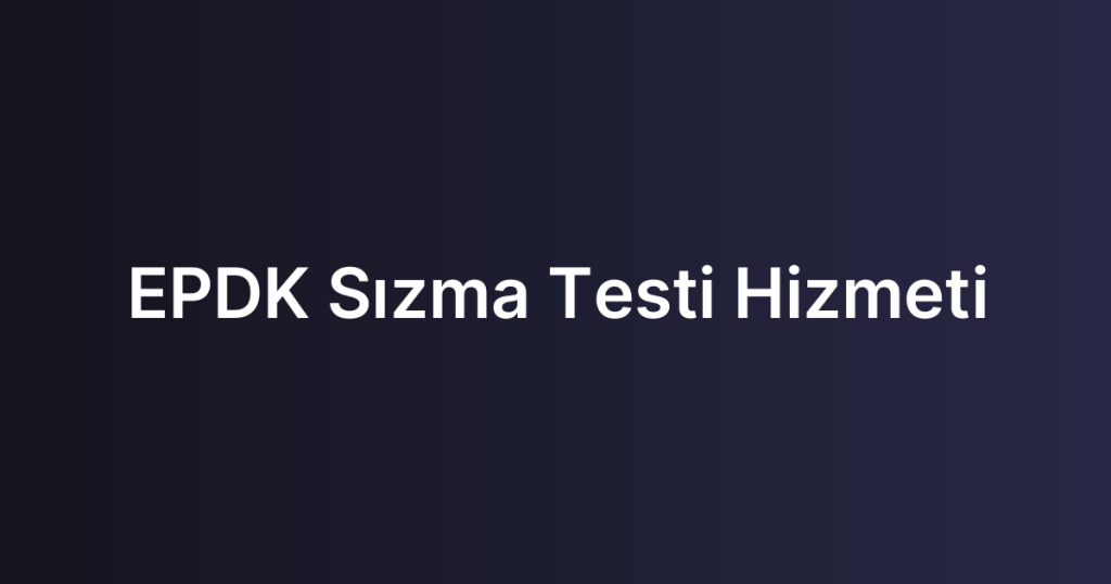 EPDK Sızma Testi Hizmeti