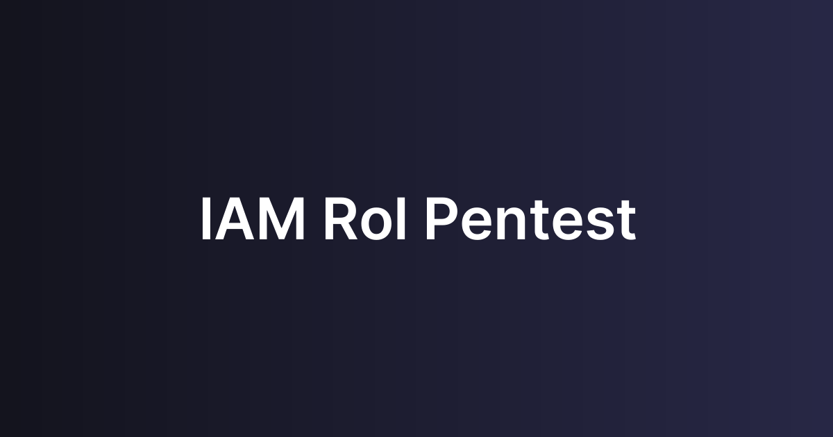IAM Rol Pentest