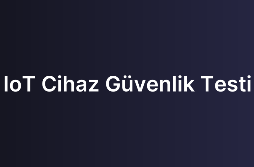 IoT Cihaz Güvenlik Testi