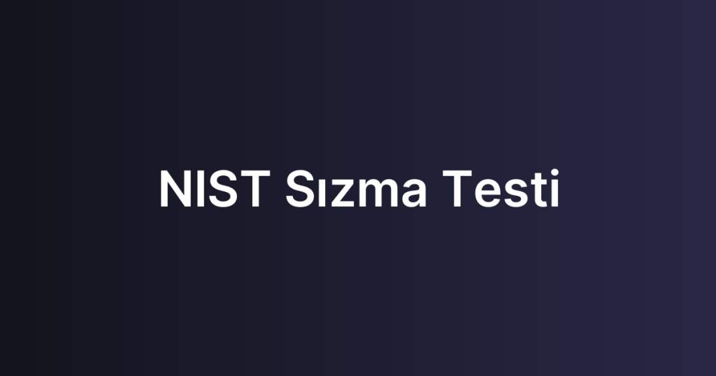 NIST Sızma Testi