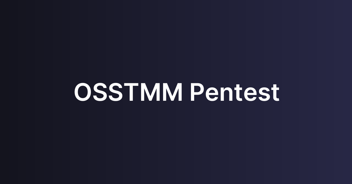 OSSTMM Pentest
