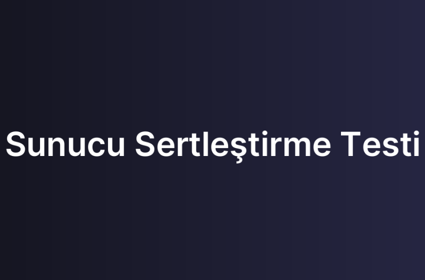 Sunucu Sertleştirme Testi