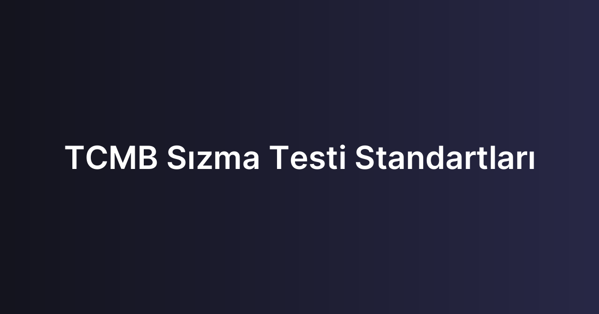TCMB Sızma Testi Standartları