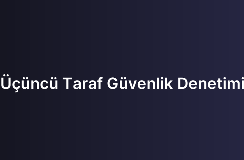 Üçüncü Taraf Güvenlik Denetimi