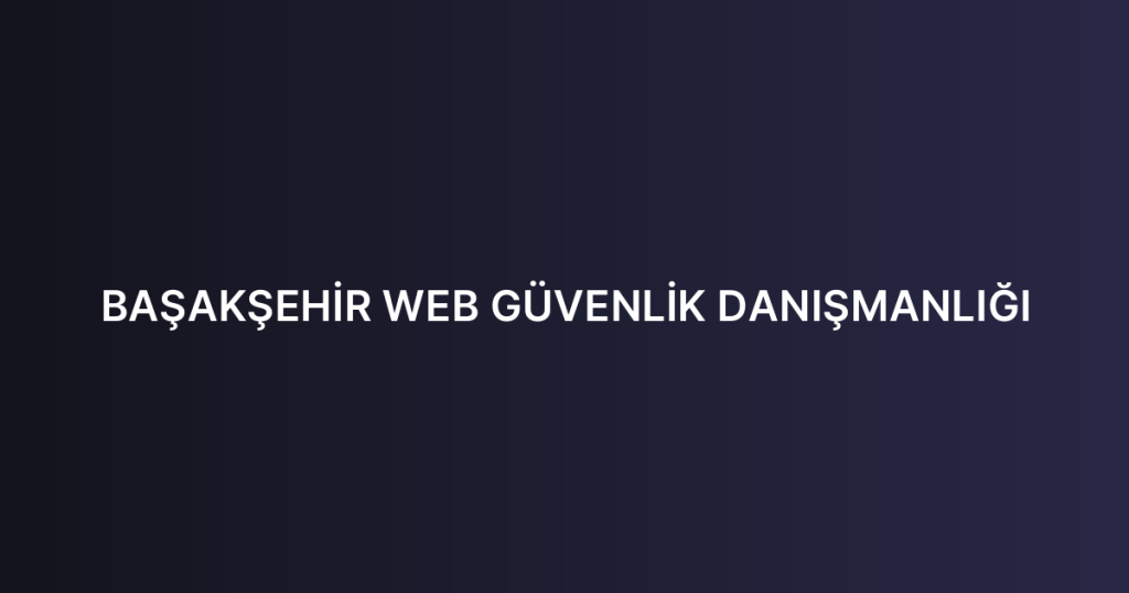 BAŞAKŞEHİR WEB GÜVENLİK DANIŞMANLIĞI