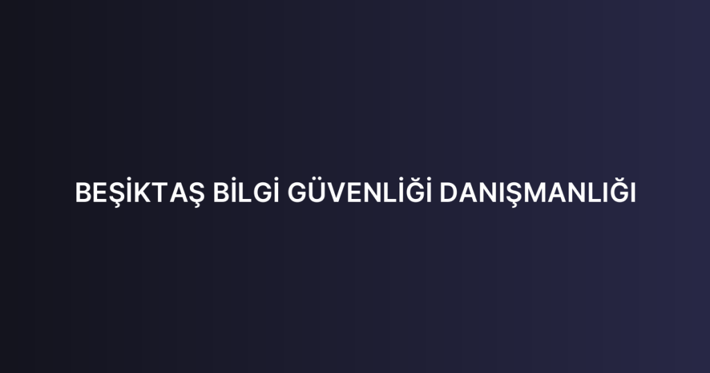 BEŞİKTAŞ BİLGİ GÜVENLİĞİ DANIŞMANLIĞI
