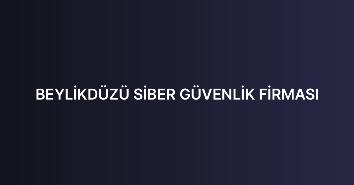 BEYLİKDÜZÜ SİBER GÜVENLİK FİRMASI