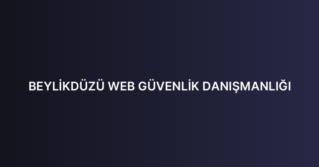 BEYLİKDÜZÜ WEB GÜVENLİK DANIŞMANLIĞI