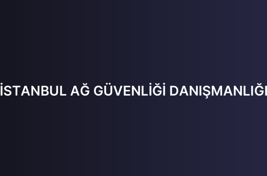 İSTANBUL AĞ GÜVENLİĞİ DANIŞMANLIĞI
