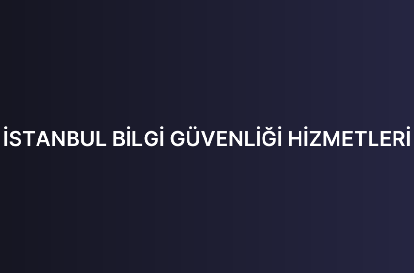 İSTANBUL BİLGİ GÜVENLİĞİ HİZMETLERİ