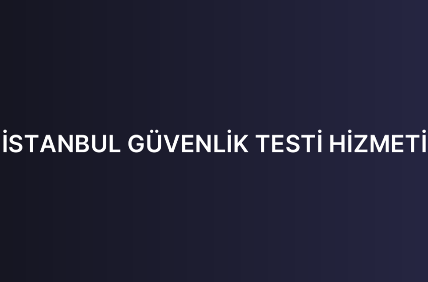 İSTANBUL GÜVENLİK TESTİ HİZMETİ