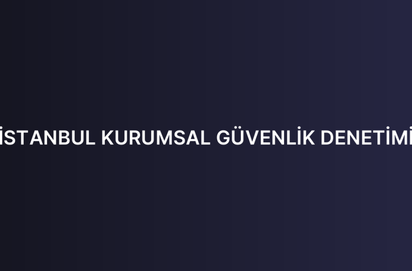 İSTANBUL KURUMSAL GÜVENLİK DENETİMİ