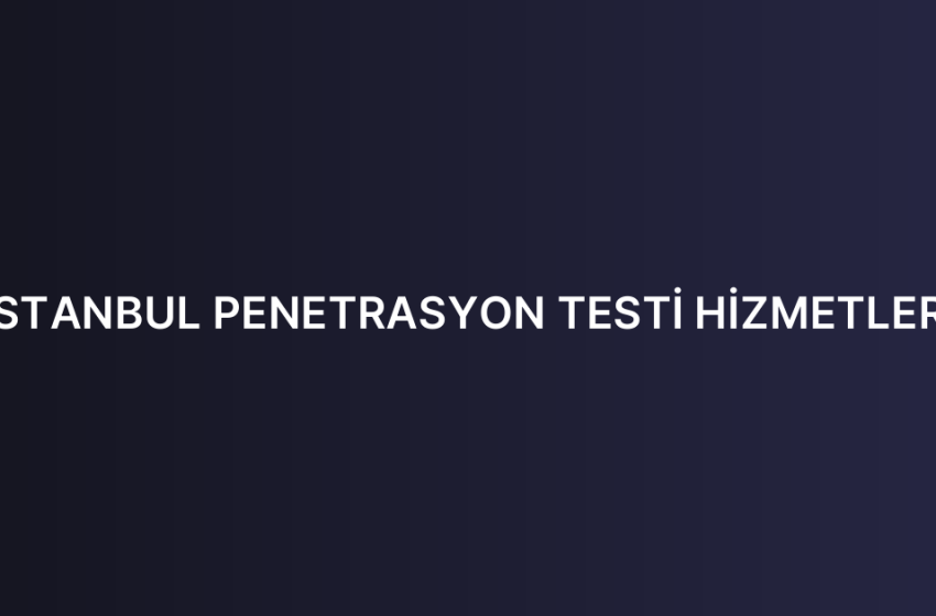 İSTANBUL PENETRASYON TESTİ HİZMETLERİ