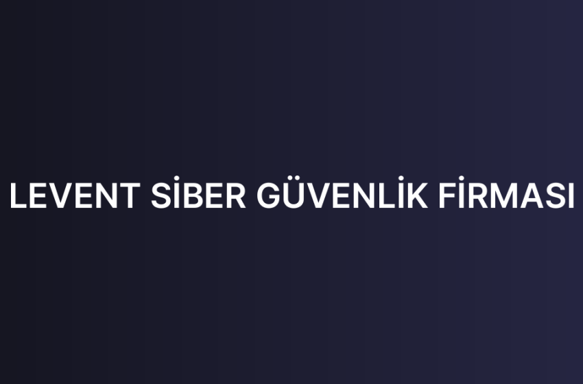 LEVENT SİBER GÜVENLİK FİRMASI