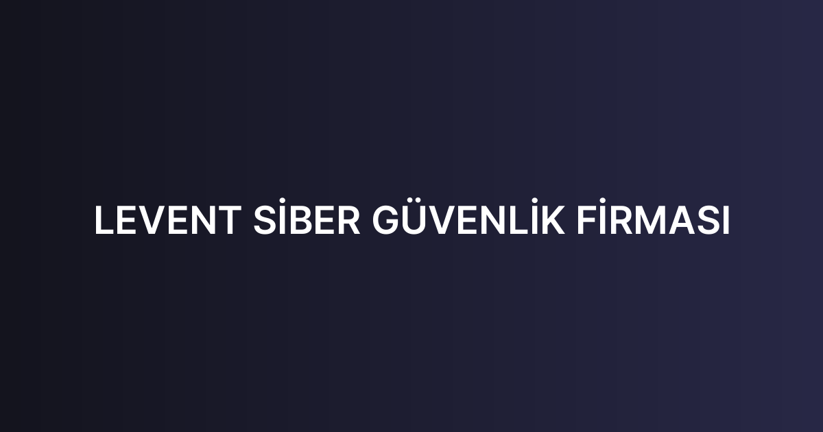 LEVENT SİBER GÜVENLİK FİRMASI