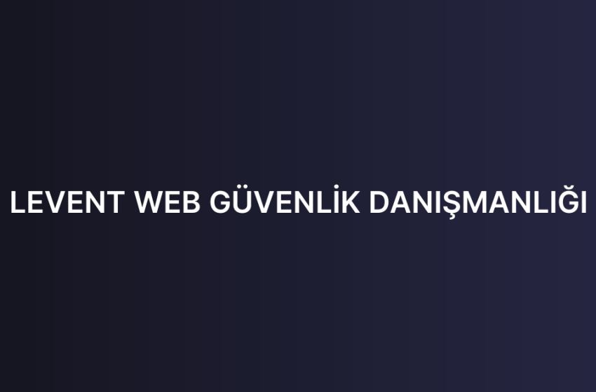 LEVENT WEB GÜVENLİK DANIŞMANLIĞI