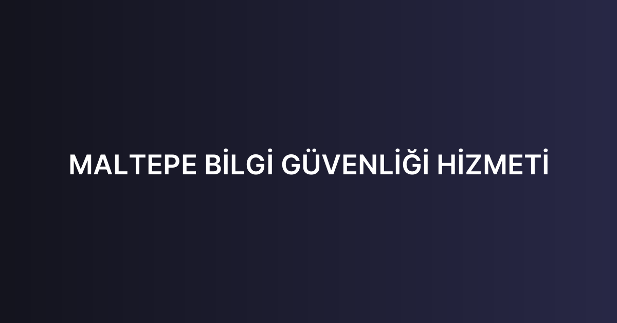 MALTEPE BİLGİ GÜVENLİĞİ HİZMETİ