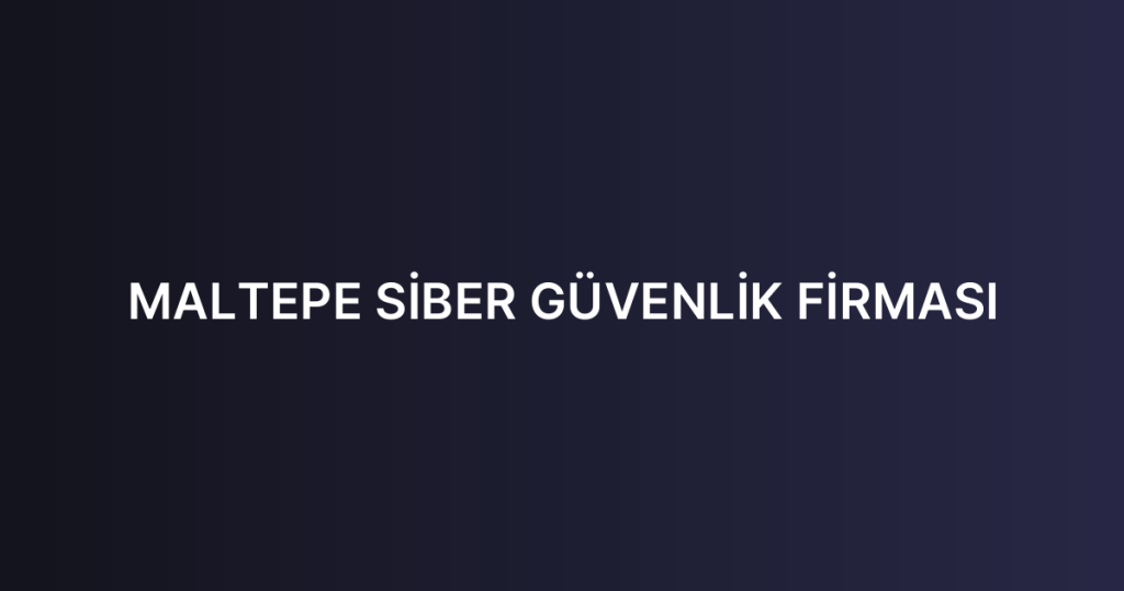 MALTEPE SİBER GÜVENLİK FİRMASI