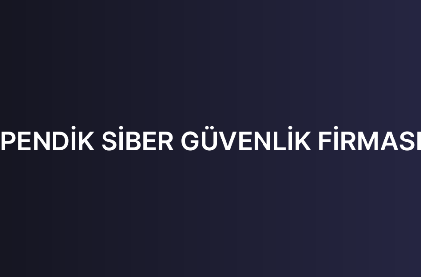 PENDİK SİBER GÜVENLİK FİRMASI