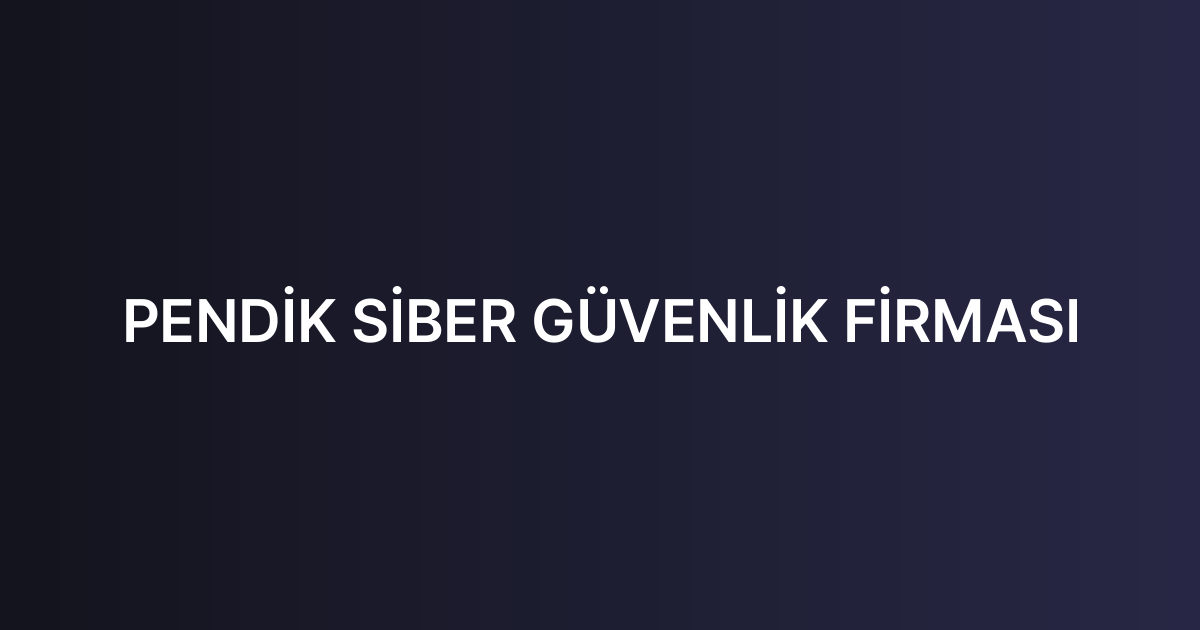 PENDİK SİBER GÜVENLİK FİRMASI