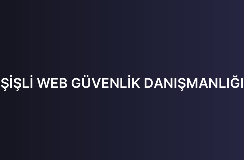 ŞİŞLİ WEB GÜVENLİK DANIŞMANLIĞI
