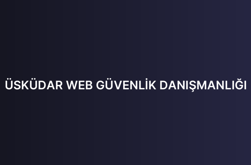 ÜSKÜDAR WEB GÜVENLİK DANIŞMANLIĞI
